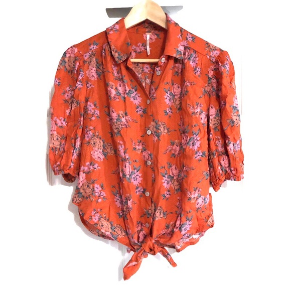 Free People Celia Flowered Blouse - Picture 2 of 10